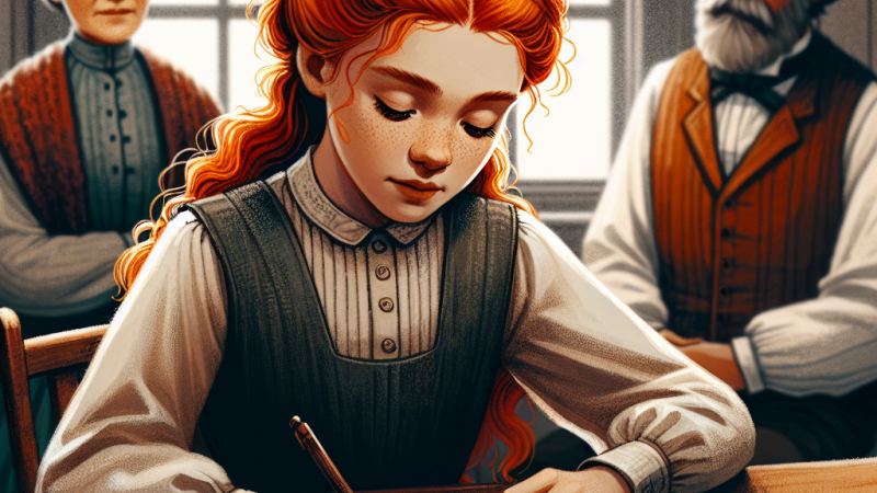 Ania z Zielonego Wzgórza pisze list do swoich opiekunów – Maryli oraz Mateusza Cuthbertów.