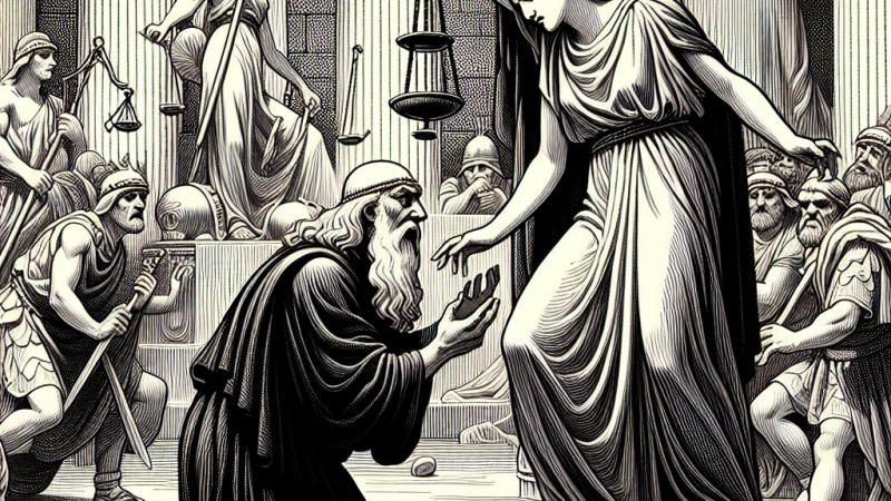 Antygona i Kreon jako bohaterowie tragiczni.