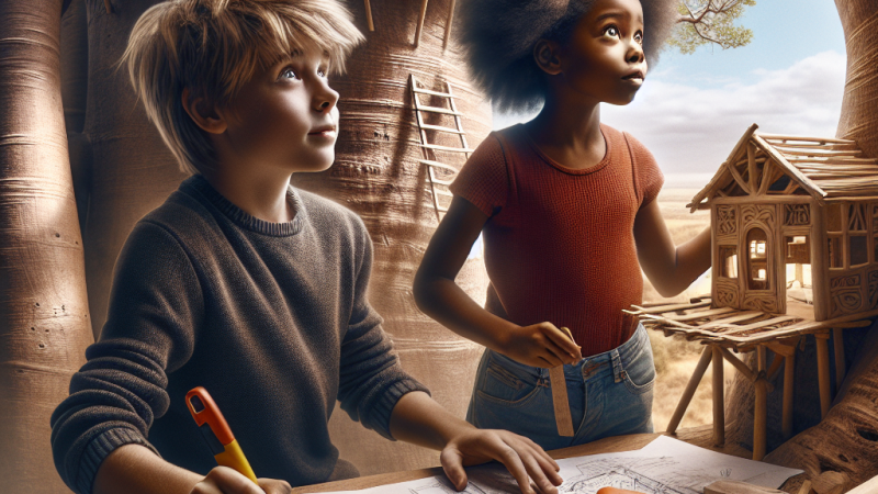 Budowa domu w baobabie przez Stasia i Nel