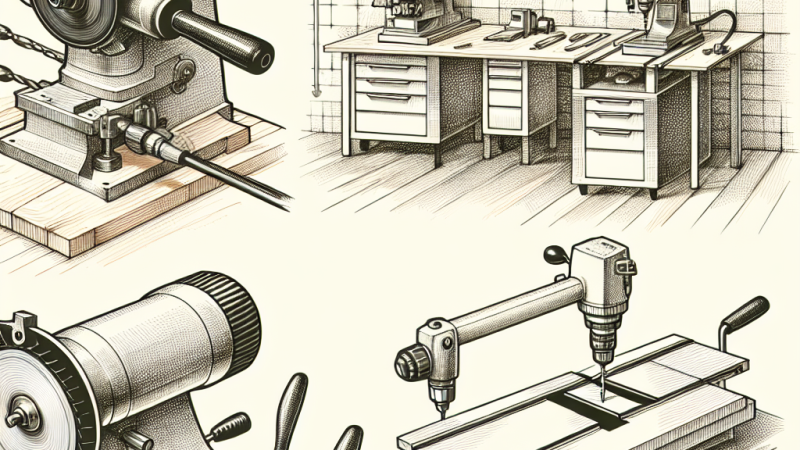Budowa i zastosowanie maszyn: szlifierka, wiertarka i piła stołowa