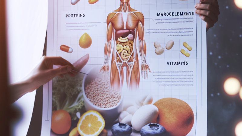 Charakterystyka i znaczenie dla zdrowia składników odżywczych: białka, niedobory białka, makroelementy oraz opis każdej witaminy rozpuszczalnej w wodzie i tłuszczach