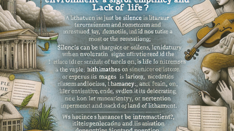 Cisza: wartościowy stan otoczenia czy oznaka pustki i braku życia?