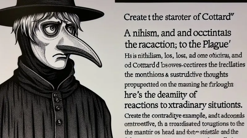 Cottard i jego reakcja na dżumę . Na podstawie powieści "Dżuma".