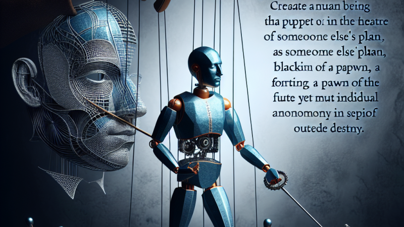 Człowiek-marionetka w teatrze świata element czyjegoś planu, kowal własnego losu.