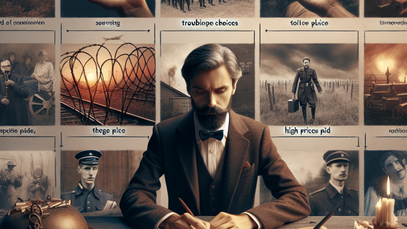 Człowiek szukający ocalenia w czasie wojny: "Proszę państwa do gazu", "Ludzie którzy szli", "Inny świat", "Ocalony".