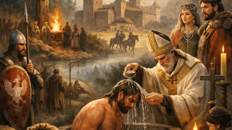 Decyzja Mieszka I o przyjęciu chrztu – stanowisko i uzasadnienie uwzględniające...