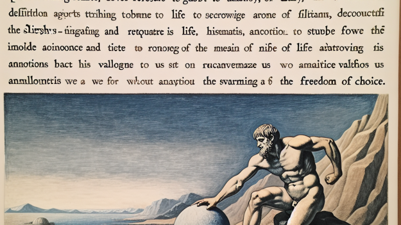 Egzystencjalny bunt Syzyfa - związek ze świadomością losu.