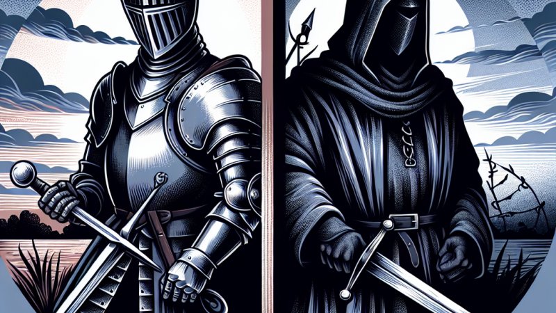 Etos rycerza oraz spiskowca w dziełach literackich.