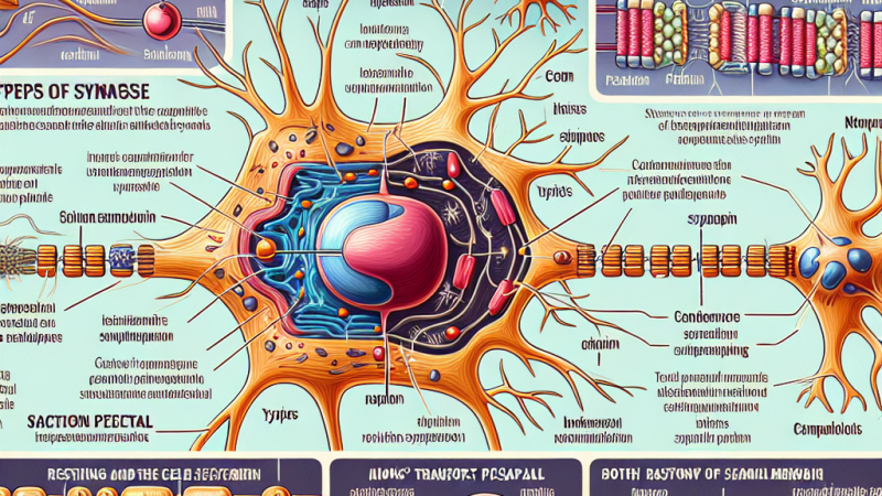 Fizjologia komórki nerwowej: Budowa neuronu, budowa synapsy, rodzaje synaps, transport jonów przez błonę komórkową, powstawanie potencjału spoczynkowego i czynnościowego w neuronach oraz rola pompy sodowo-potasowej w przekazywaniu sygnału