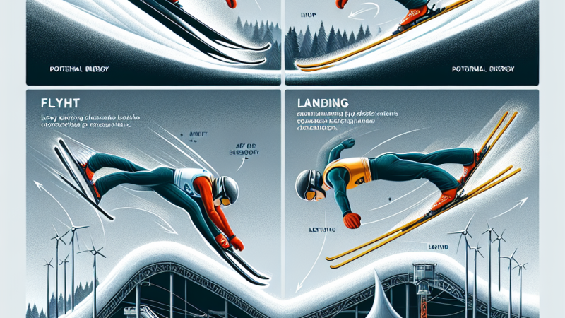 Fizyka skoku narciarskiego: opisz fazy skoku (najazd, wybicie, lot, lądowanie) w kontekście sił i praw fizyki.