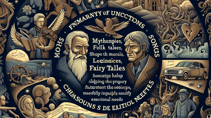 Funkcje pierwotne różnych gatunków literackich: mity, legendy, klechdy, pieśni, podania, bajki, chansons degeste