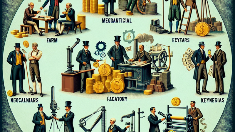Główne nurty w ekonomii: Fizjokratyzm, merkantylizm, ekonomia klasyczna, szkoła neoklasyczna, keynesizm, monetaryzm
