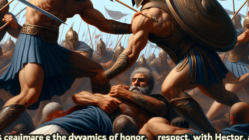 "Iliada" Homera - zbliżenie bohaterów walczących po przeciwnej stronie