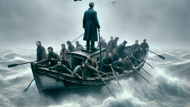 „Jak temat egzystencjalizmu jest pokazany w dramacie 'Na pełnym morzu'” autorstwa Sławomira Mrożka.