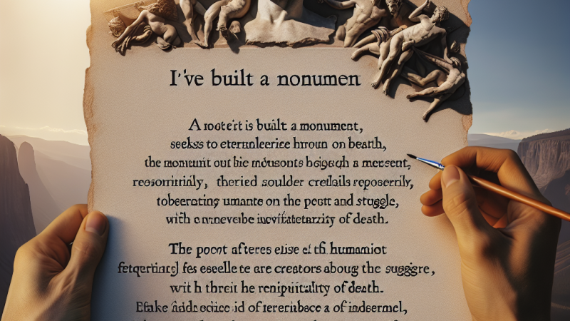 Jaka koncepcja poety i poezji została wyrażona w wierszu "Wybudowałem pomnik" Horacego?
