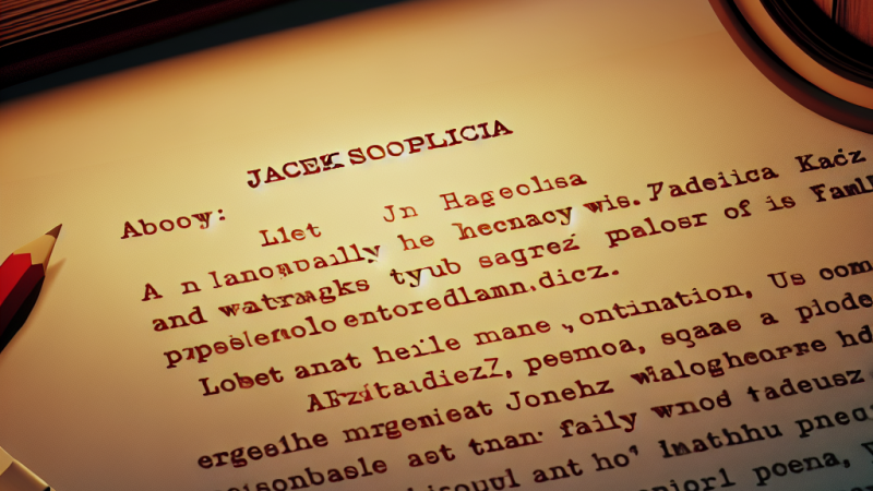 „Jam jest Jacek Soplica...”. Dzieje Jacka Soplicy, które po jego śmierci - napisz w formie listu