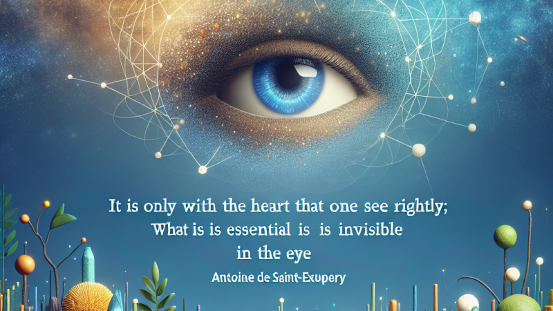 Komentarz do słów pochodzących z „Małego Księcia” Antoine’a de Saint-Exupery’ego: „Dobrze widzi się tylko sercem. Najważniejsze jest niewidoczne dla oczu”