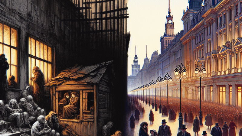 Kontrast między światem biedy a światem bogactwa w „Lalce” Bolesława Prusa