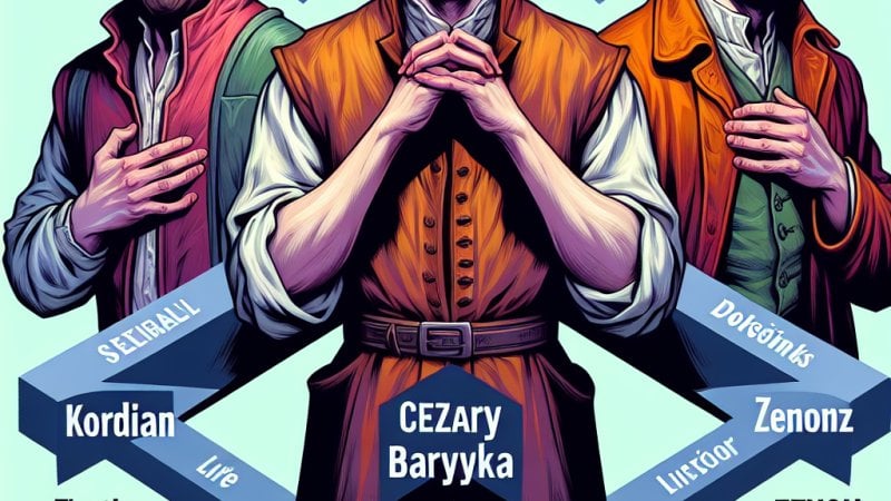 Kordian, Cezary Baryka, Zenon Ziembiewicz – jakich wyborów dokonywali w życiu? Przedstaw ich sylwetki i postawy.