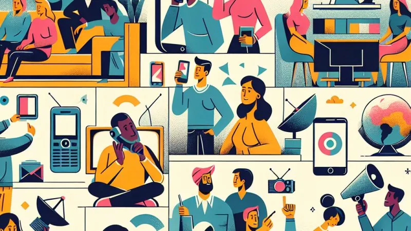 Łączniki na świecie: telefon, telewizja, satelita.