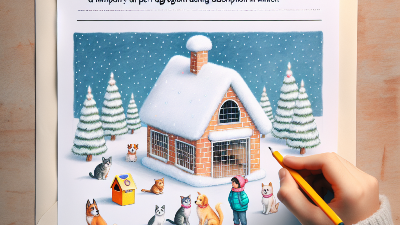 List do dyrektora schroniska - o adopcji tymczasowej zwierząt zimą.