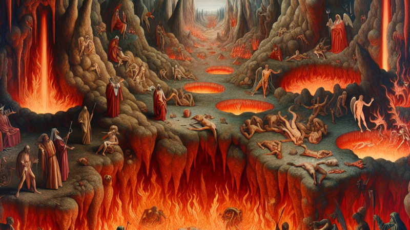 Literacki obraz piekła odwołując się do Boskiej Komedii