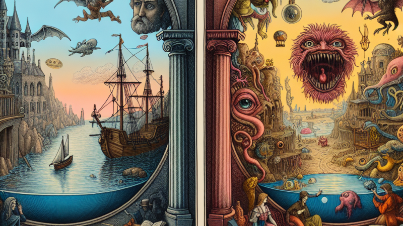 Między realizmem a groteską. Rozważ, jakie funkcje pełni przyjęta w dziele literackim konwencja obrazowania świata przedstawionego.