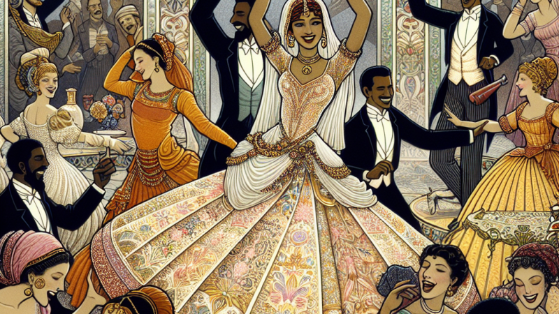 Motyw balu, zabawy i wesela.