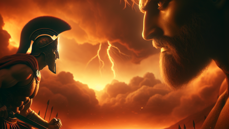 Motywacja człowieka, który staje do walki z silniejszym przeciwnikiem w utworze "Iliada" Homera.