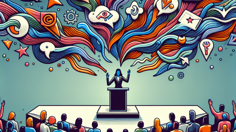 Mowa retoryczna - problem przemówień retorycznych oraz ich wpływ na odbiorców.