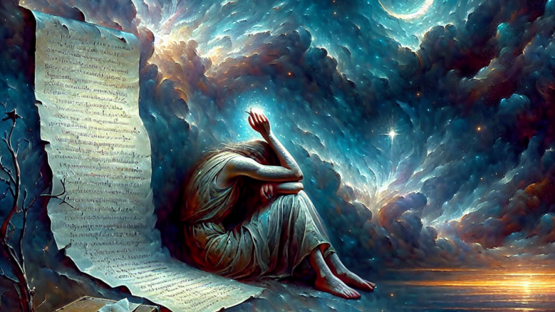 "Na niebo wypływają białych chmurek żagle" - interpretacja