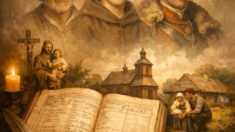 Najstarsza metryka urodzenia z 1747 roku i historia imion w rodzinie: Józef, Antoni, Stanisław