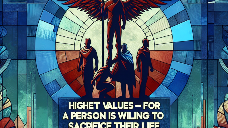 Najwyższe wartości, za które człowiek gotów jest poświęcić swoje życie