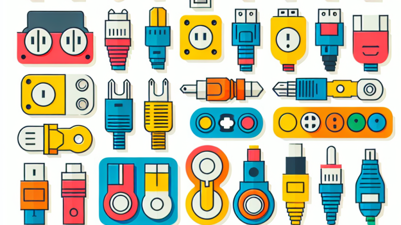 Naklejki elektryczne oznaczające typy złączy i ich zastosowanie w energetyce