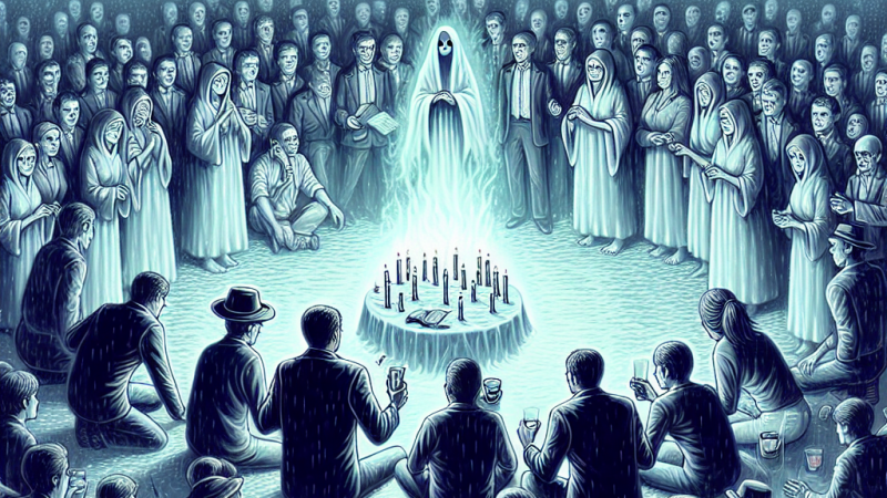 Napisz opowiadanie o obrzędach dziadów, na którym zjawił się duch bohatera innej lektury obowiązkowej