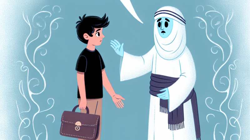 Napisz opowiadanie z dialogiem o spotkaniu z Jakubem Marleyem. Jakub Marley opowiada ci o sobie i przekonuje że nie wolno krzywdzić innych.