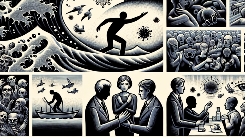 Omów postawy ludzi w sytuacji zagrożenia w oparciu o Dżumę