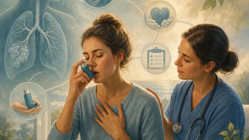 Opis przypadku pacjenta z astmą oskrzelową: 5 diagnoz pielęgniarskich, cele, planowane interwencje, zrealizowane interwencje i ocena