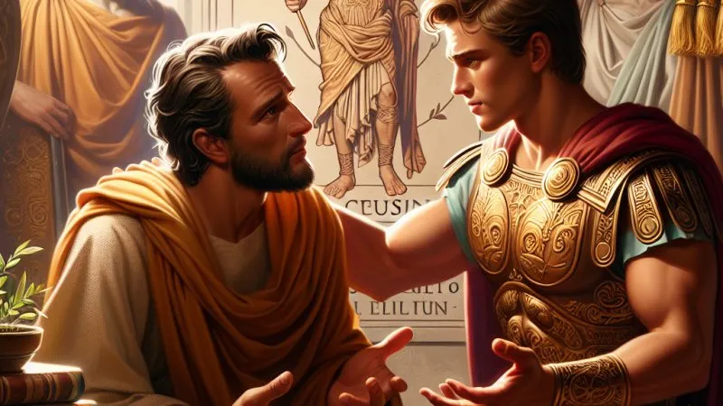 Opowiadanie o spotkaniu z jednym z bohaterów "Quo vadis", który podczas tego spotkania nauczył Cię czegoś ważnego.