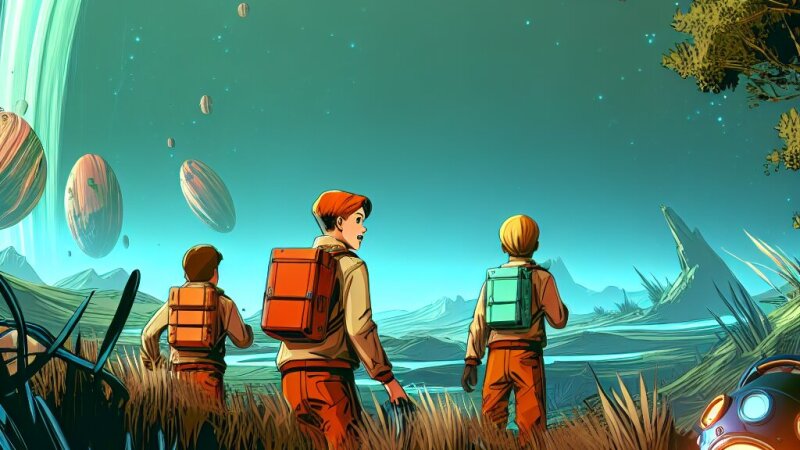 Opowiadanie twórcze o nowej przygodzie Felixa, Neta i Niki na niezwykłej planecie z motywami powieści fantastycznonaukowej