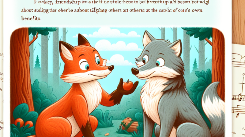 Opowiadanie z dialogiem na podstawie bajki Ignacego Krasickiego 'Przyjaciele'