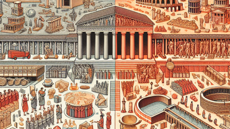 Osiągnięcia starożytnych Greków i Rzymian – porównanie dla uczniów liceum