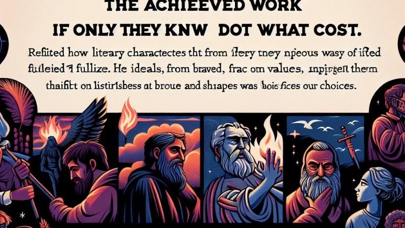 „Oto dokonane dzieło, gdyby tylko wiedzieli za jaką cenę.” Czesław Miłosz. Przedstaw i poddaj ocenie to, w jaki sposób bohaterowie literaccy różnych epok starali się realizować swe ideały.