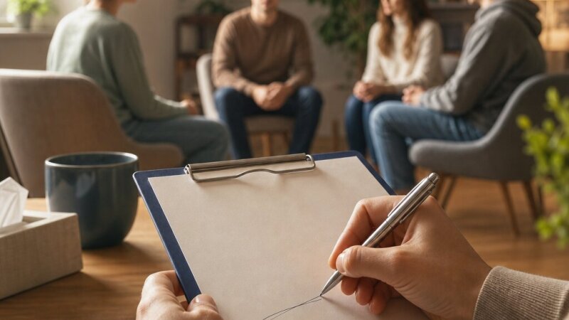 Plik do zapisu zajęć terapeutycznych z datą i podpisem prowadzącego
