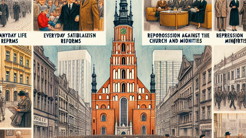 Polska w czasach Władysława Gomułki: życie codzienne i polityka wobec kościoła katolickiego.