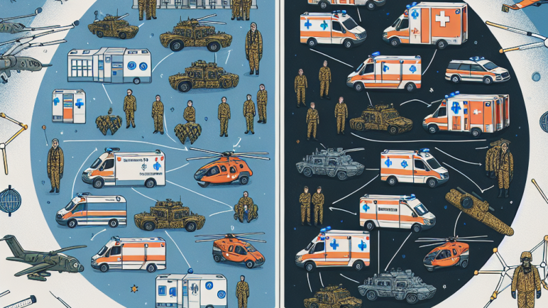 Porównanie systemów ratownictwa medycznego cywilnego i wojskowego w Polsce oraz w innym kraju europejskim.