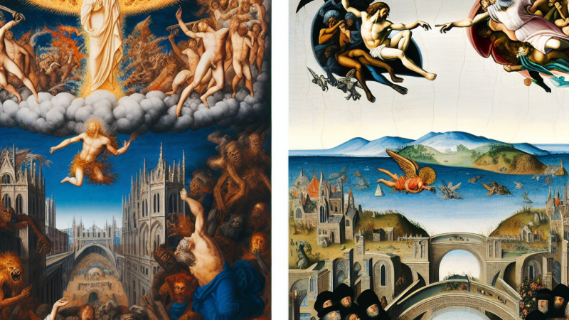 Porównanie wizerunków Sądu Ostatecznego Boga, świata i człowieka przedstawionych w hymnie Jana Kasprowicza "Dies irae" oraz przez Hansa Memlinga na obrazie "Sąd Ostateczny"