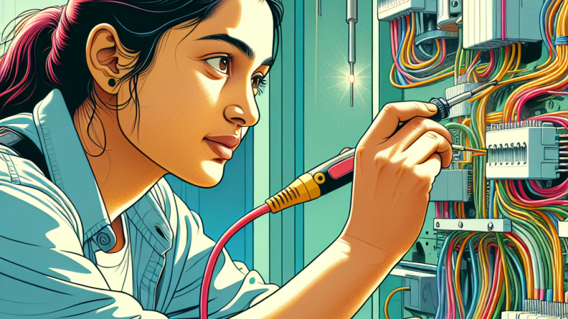 Praca w zawodzie elektryk.