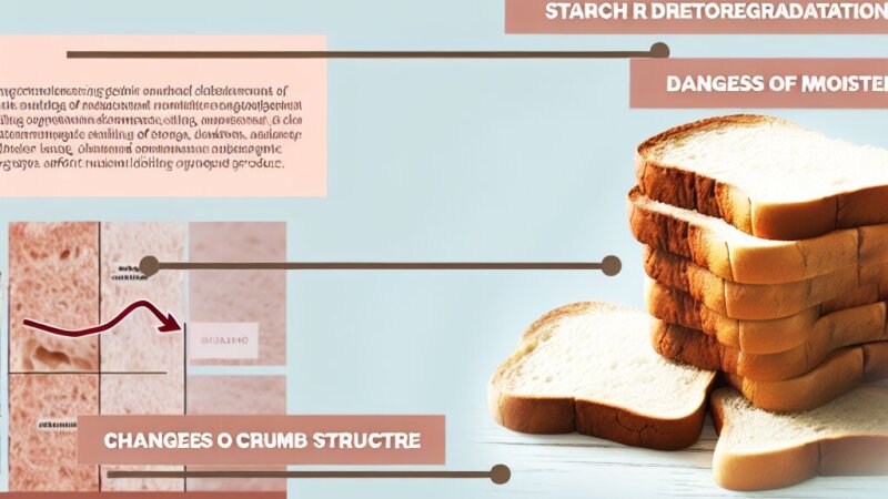 Proces czerstwienia – mechanizmy zmian fizykochemicznych: retrogradacja skrobi, utrata wilgoci, zmiany struktury miękiszu