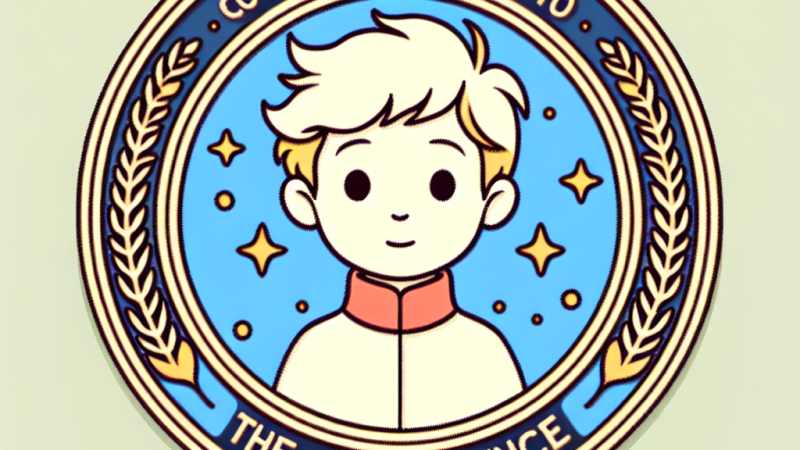 Projekt medalu imienia Małego Księcia i jego dedykata.